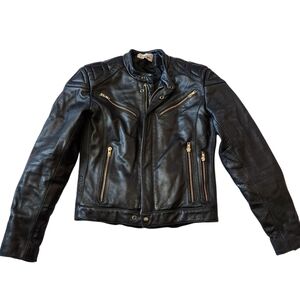 Vintage Verducci Rock n Roll Leather Biker Jacket women's Sz 38
